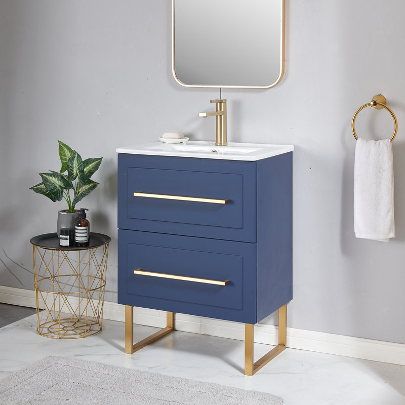 Ensemble de meuble-lavabo simple 24 po avec plateau en céramique