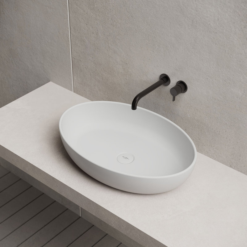 Évier vasque blanc mat 24 "x 16" Monblari, Blanc mat