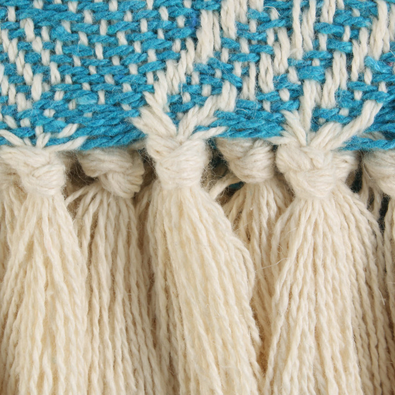 Gray Cotton Basketweave Throw Blanket with Fringe, 50x60