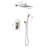 Wall Mounted Rain Shower - 10", Solid Brass & Stainless Steel, Continuous Water Flow, Self-cleaning, Brushed Nickel Style 10" Head Build, Powerful Appearance-118088741