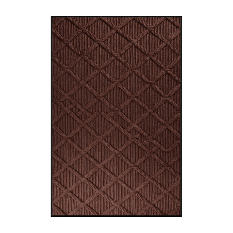 Tapis noir en treillis lavable à la machine, Rectangulaire 2 pi x 3 pi