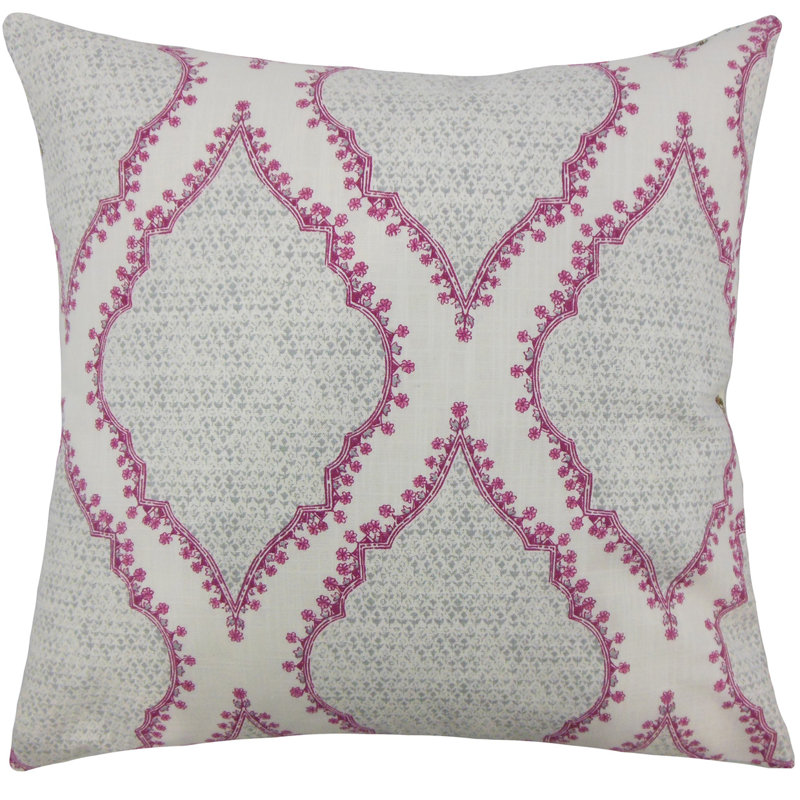  Coussin décoratif en coton Ikat, Gris