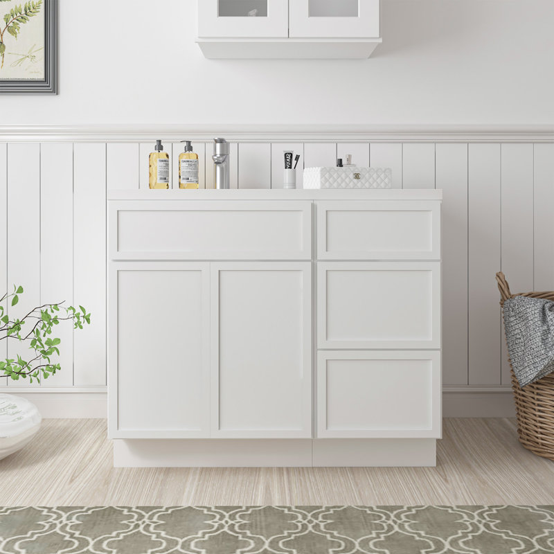 Base de meuble-lavabo simple 39 po seulement, Blanc
