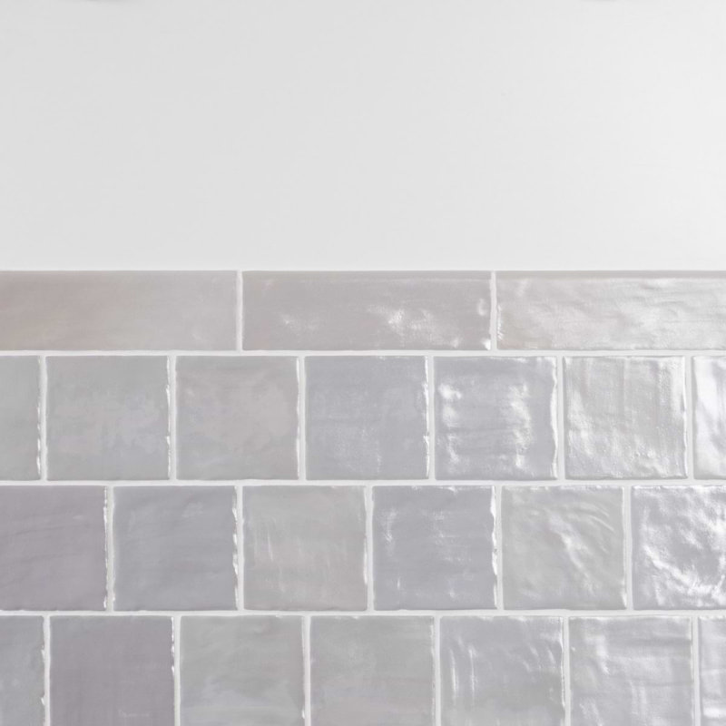 Montauk 2x8 Glazed Ceramic Bullnose Tile Trim, Gray