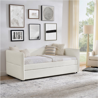 Noveta Boucle Fabric Daybed with Trundle