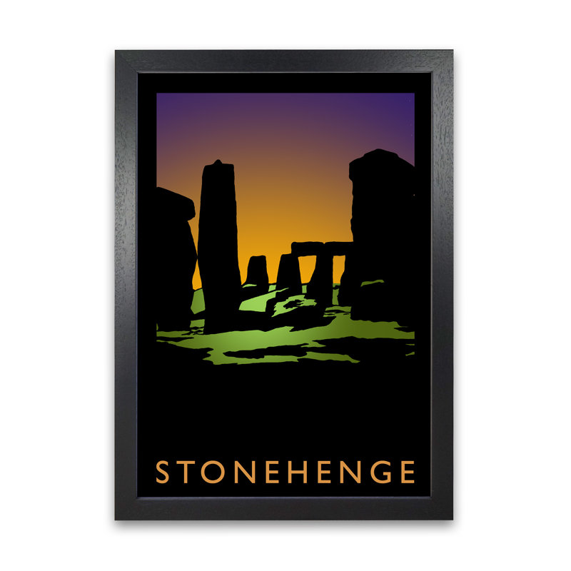 Stonehenge by Richard O'Neill - Single Picture Frame Print, 59.4 cm H x 42 cm W, Black
