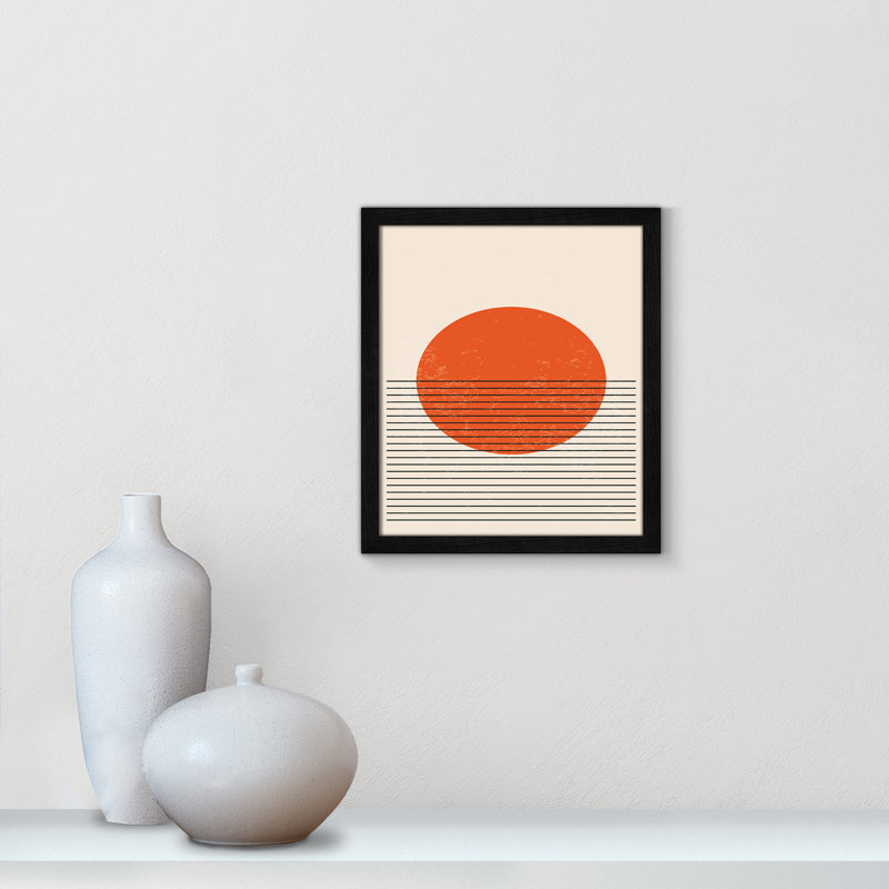 «Bright Minimal Series # 2» par Stanley, Grain de bois noir, L 13 po x H 15 po, Impression encadrée