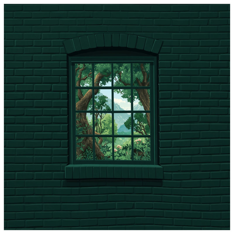 Brick Wall Window View Comforter, Twin