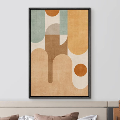 Polygones rétro Mid-Century abstrait géométrique minimaliste, formes d'art Boho