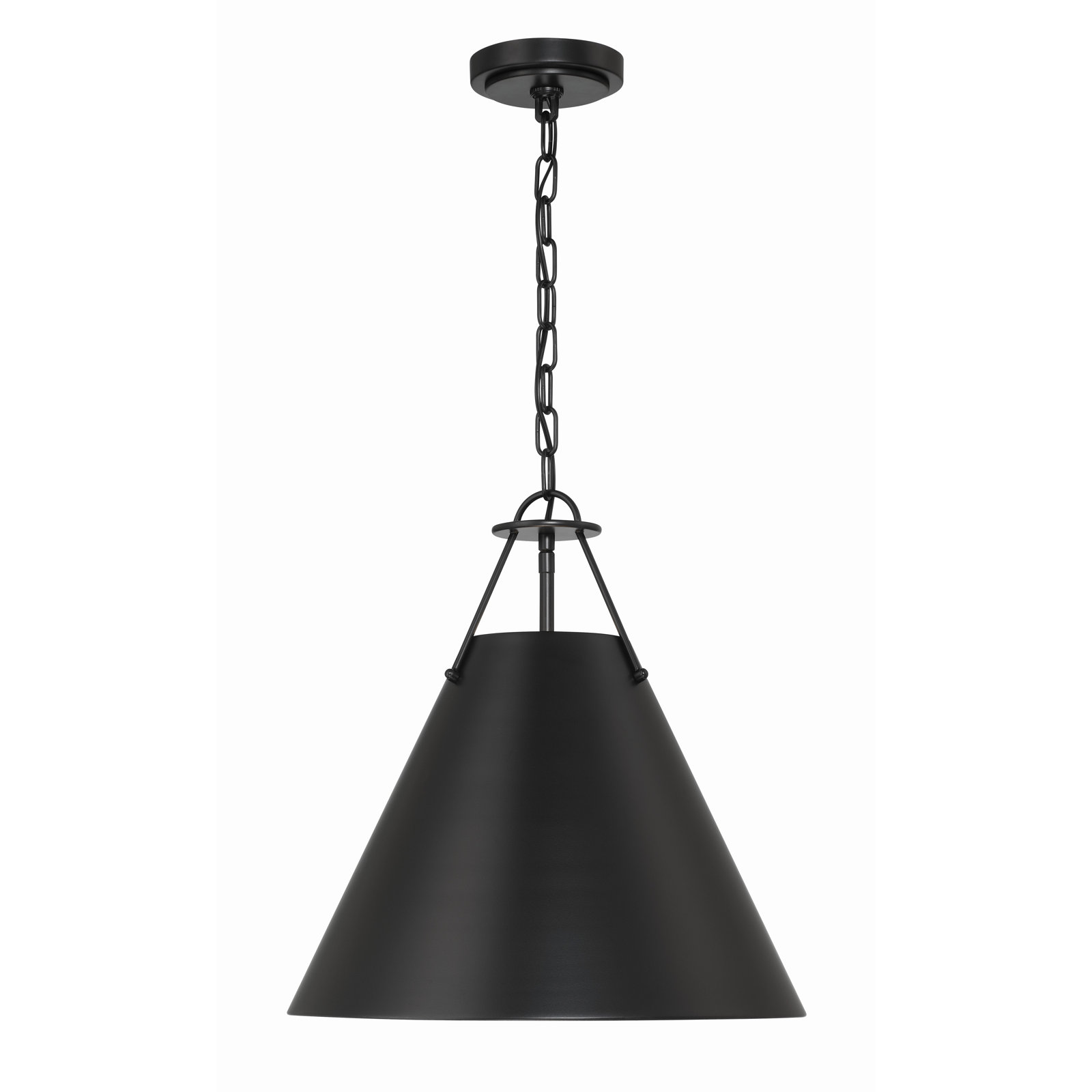 Kinston Dimmable 3-Light Pendant, Black, Black