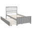 Lit plateforme simple avec lit gigogne gris et bois de pin massif