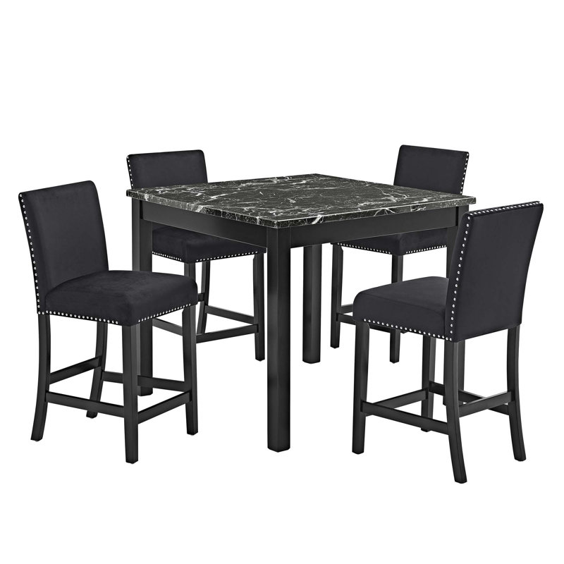 Table de salle à manger à hauteur de comptoir 5PCS