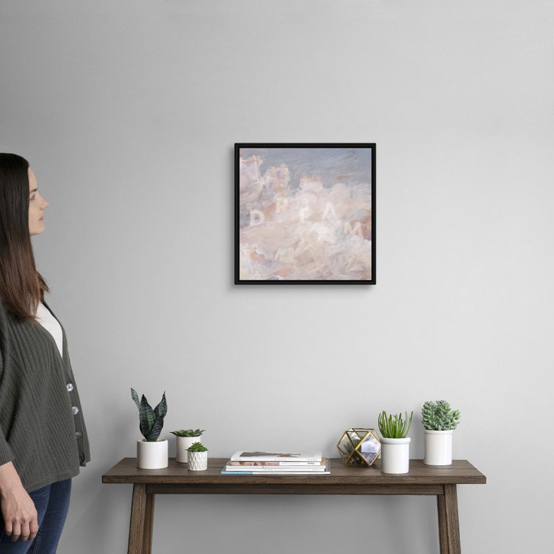 «Daydream Neutral 04» par Lisa Audit - reproduction d'art, Toile avec cadre noir, H 18 po x l 18 po x P 1,75 po