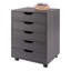 Comacho 5-drawer Mobile Cabinet, Charcoal
