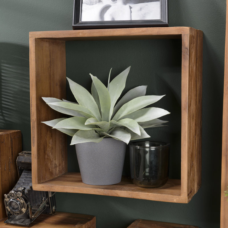 Okeden Square Teak Solid Wood Floating Shelf