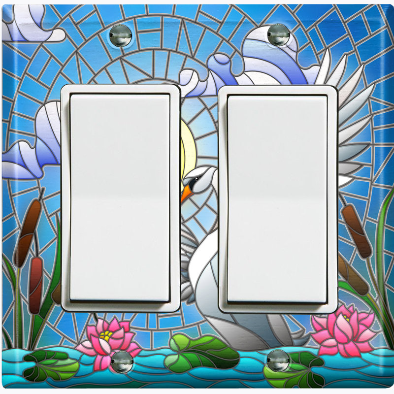 Plaque murale 2 bandes Dove Tile Sun Lake Flowers