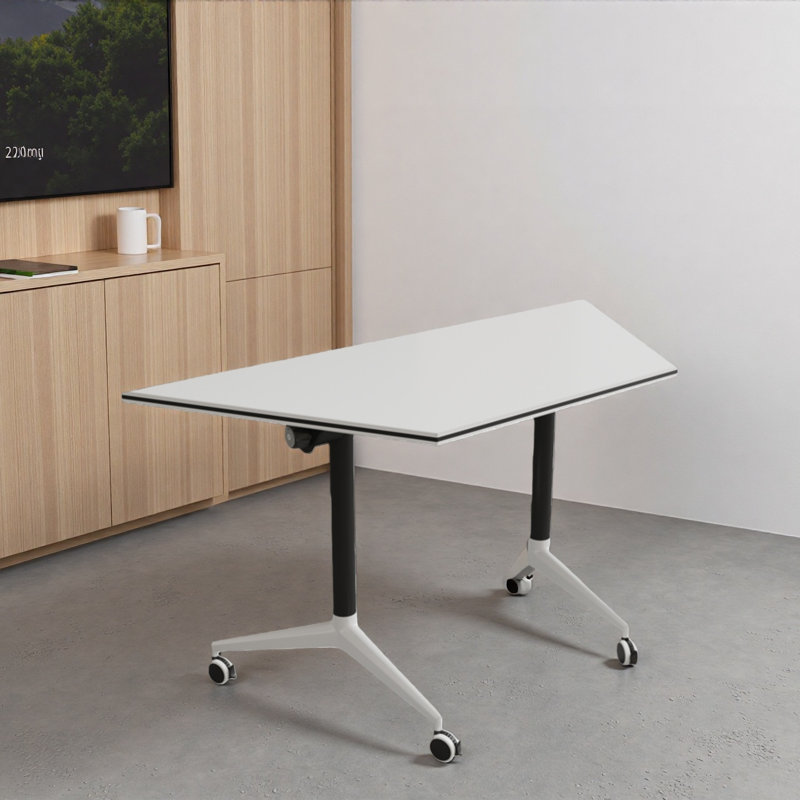 Ensemble de table de conférence pliable trapézoïdale modulaire mobile