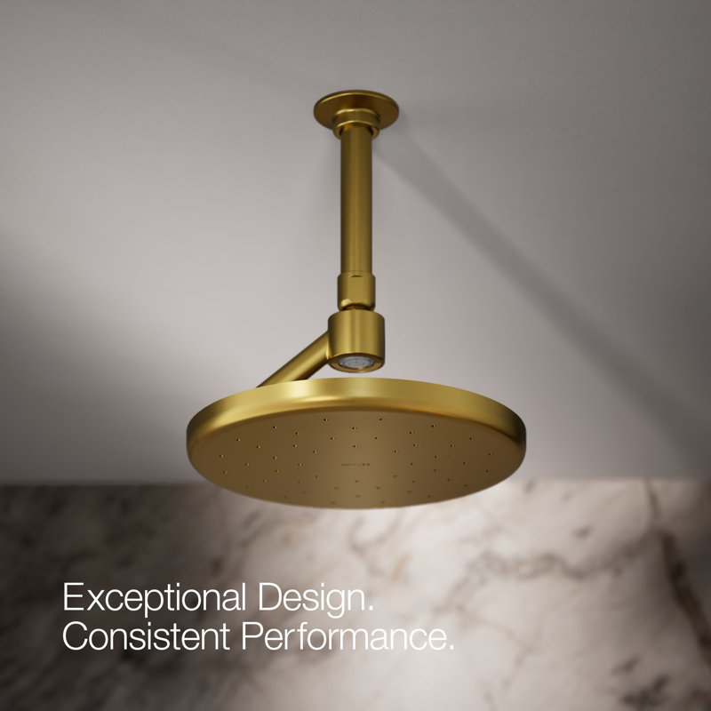 Flood Adjustable Shower Head, Vibrant Brushed Moderne Brass