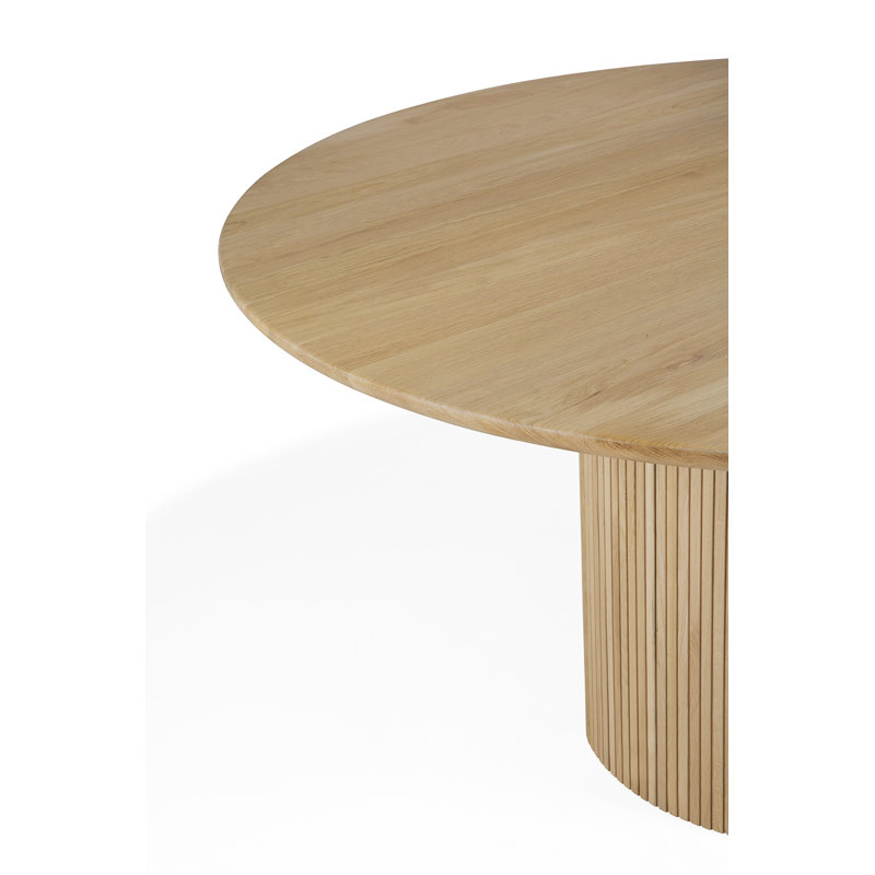 Roller Max Round Solid Wood Dining Table, Natural