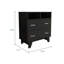 Commode 2 tiroirs Portobelo, 2 tablettes, plateau supérieur, 4 pieds