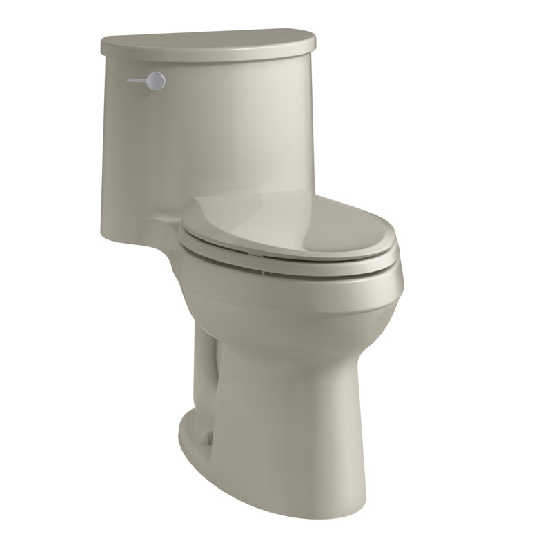 Adair 1.28 GPF Water Efficient Elongated One-Piece toilet (Seat Included), Sandbar, Left-Hand