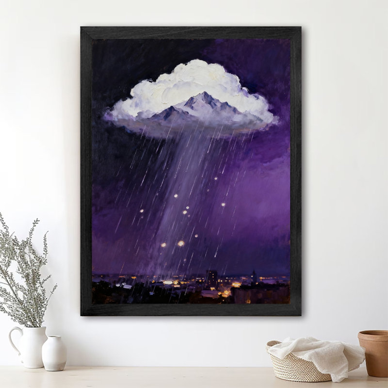 «Black Rainy vintage», art mural encadré noir, H 37 po x l 25 po