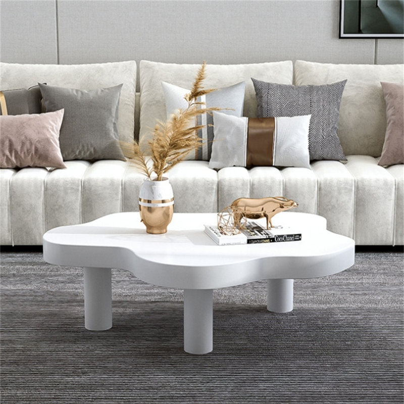 Table basse Nordic Light, H 16 po x L 43 po x l 32 po, Blanc
