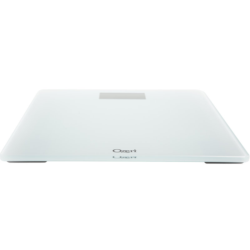 White Tempered Glass Digital Bathroom Scale with LCD Display