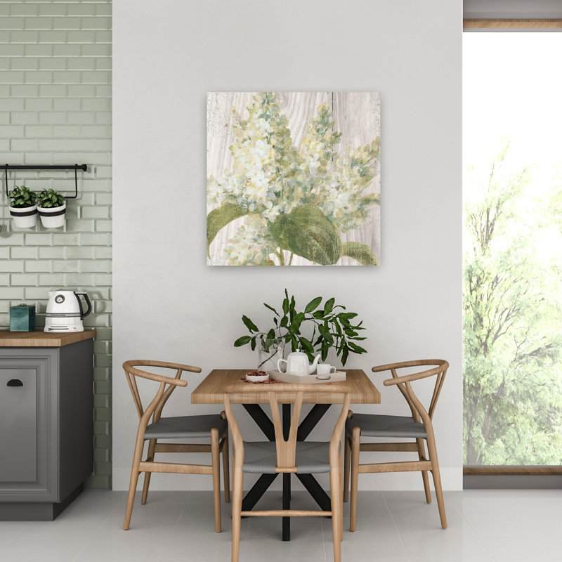 Art contemporain avec fleurs florales, H 32 po x l 32 po