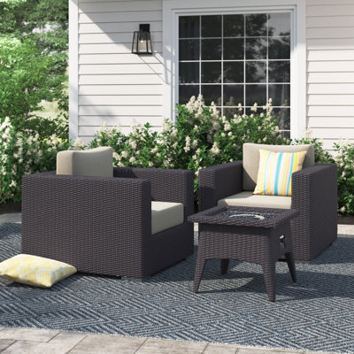 Convene 3 Piece Set Outdoor Patio with Fire Pit