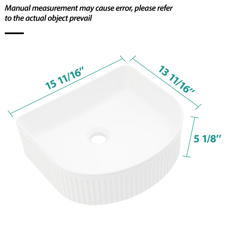 Lavabo de salle de bain vasque en céramique 15,56 "X 14,07" - Moderne, blanc, teint, moderne Rare 15,56 "X 14,07", pour la maison et le bureau