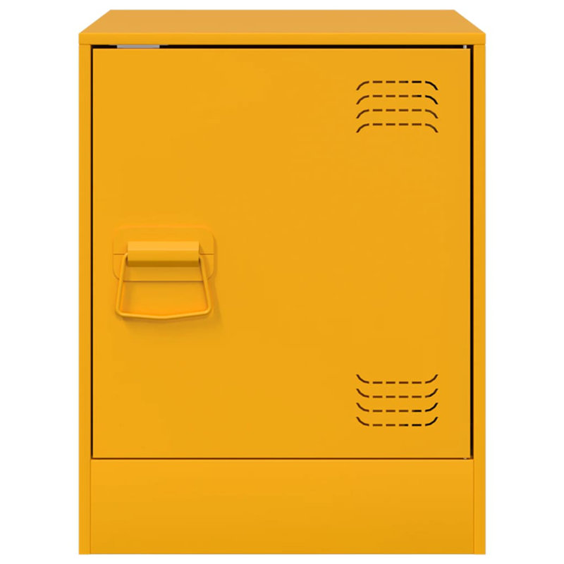 66 34.5cm W Steel Bedside Table, Set of 2, Mustard Yellow