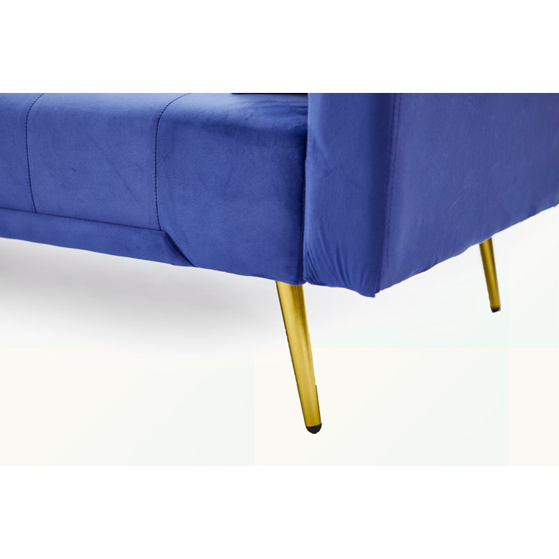 Twin 71'' Velvet Sofa, Blue Velvet