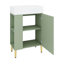 Petit meuble-lavabo 21,6 po avec lavabo, portes et tablettes de rangement-383875544