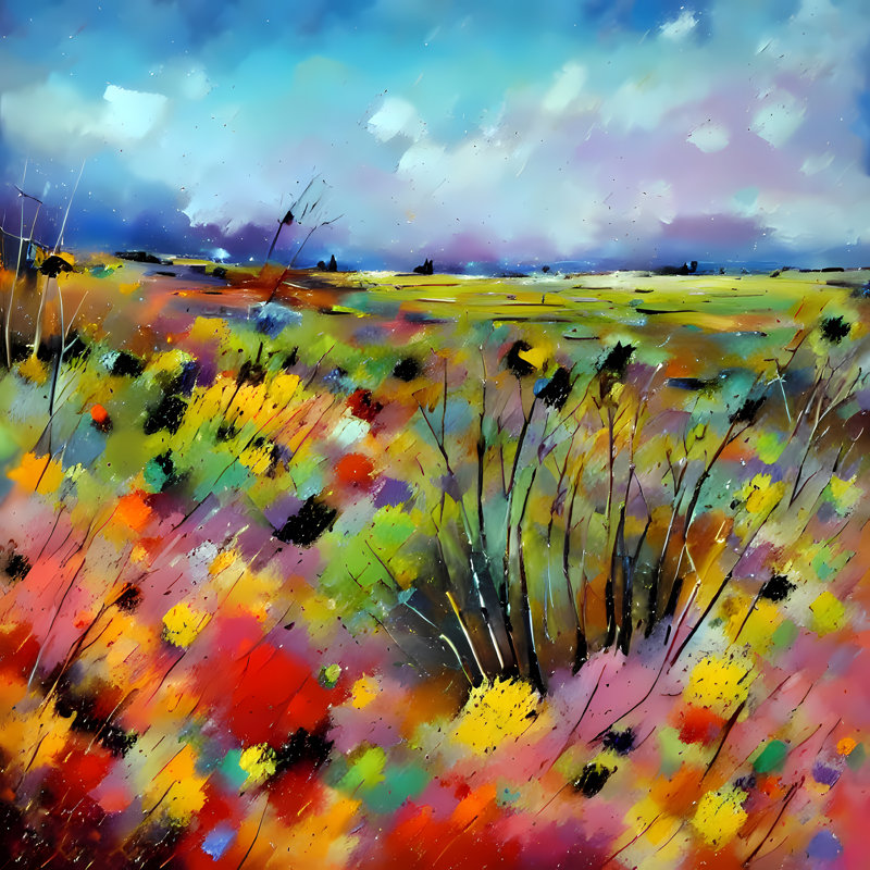 Floral Symphony, 24" H x 24" W