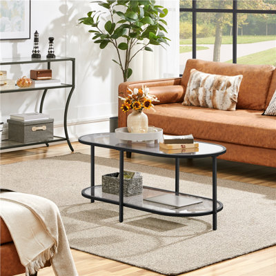 Glass Oval Coffee Table