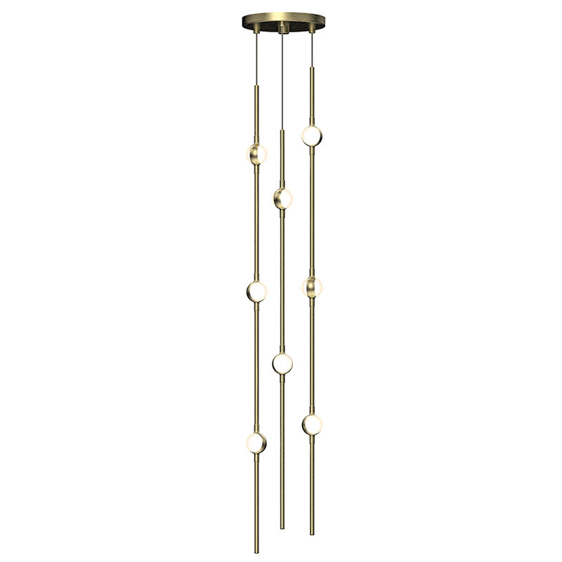 Constellation 8 - Light LED Pendant, 277 V, Clear/Satin Brass, 2700K
