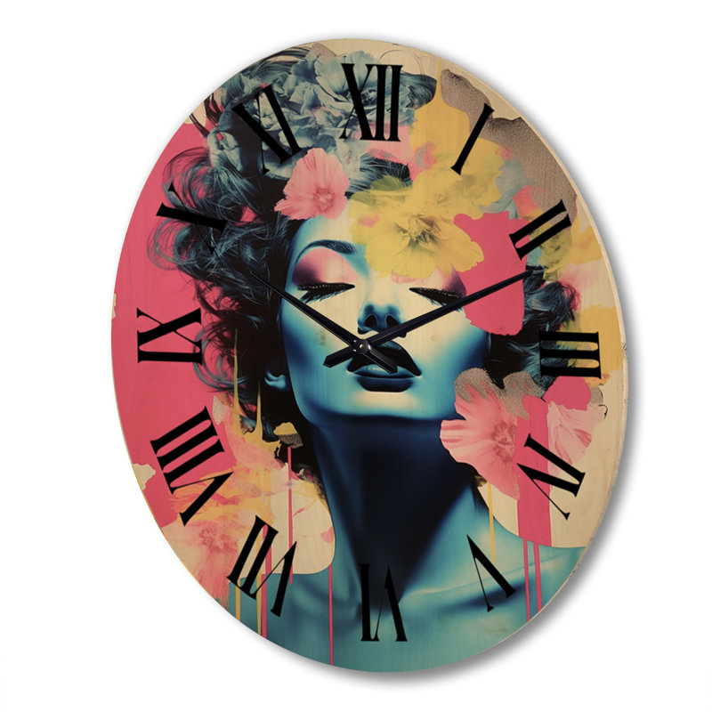 Horloge murale en bois massif Nourudeen, Très grand