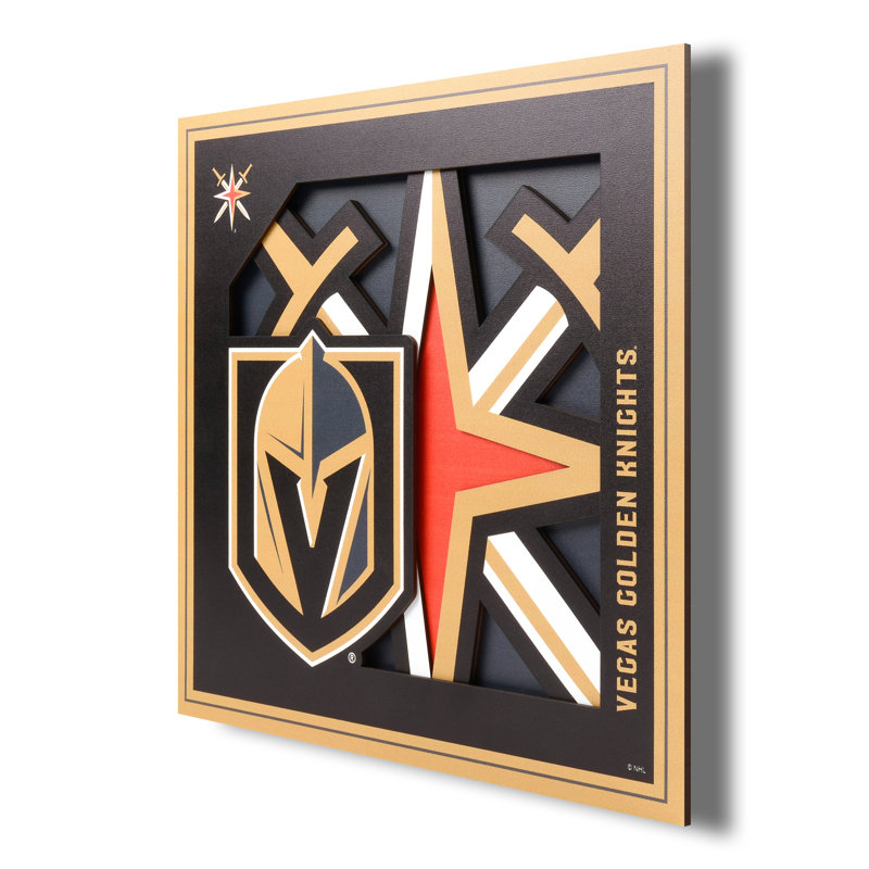 NHL 3D Logo Series, art mural - 12 x 12, Golden Knights de Las Vegas