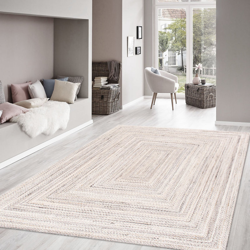 Lagos Hand Knotted Geometric Indoor / Outdoor Rug, Rectangle 10' x 14'