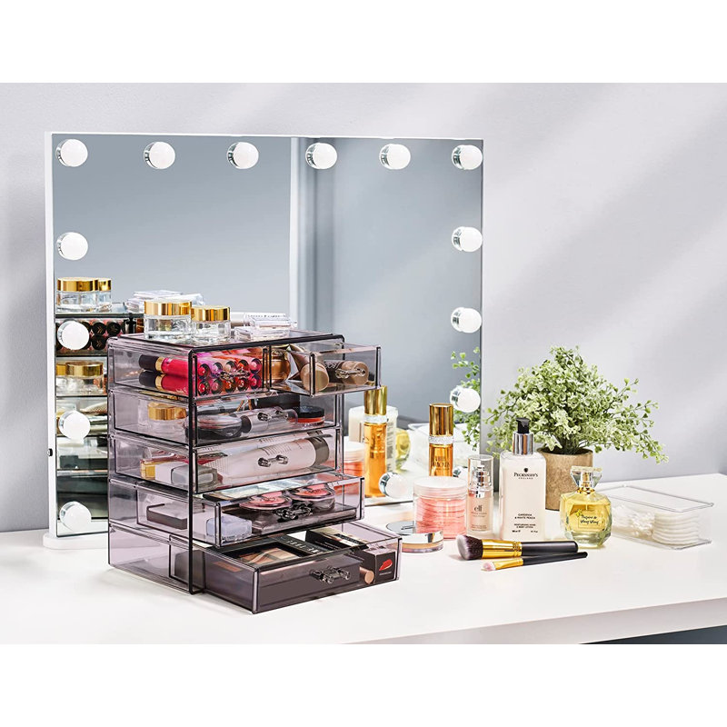 Boîte de rangement pour maquillage et bijoux, Mauve