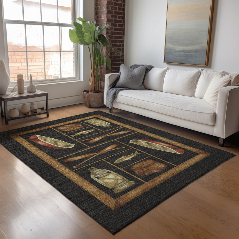 Premium Machine Washable Markhi AMF144 Midnight Rug, Rectangle 9' x 12'