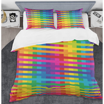 Ensemble de housse de couette style arc-en-ciel simple style arc-en-ciel