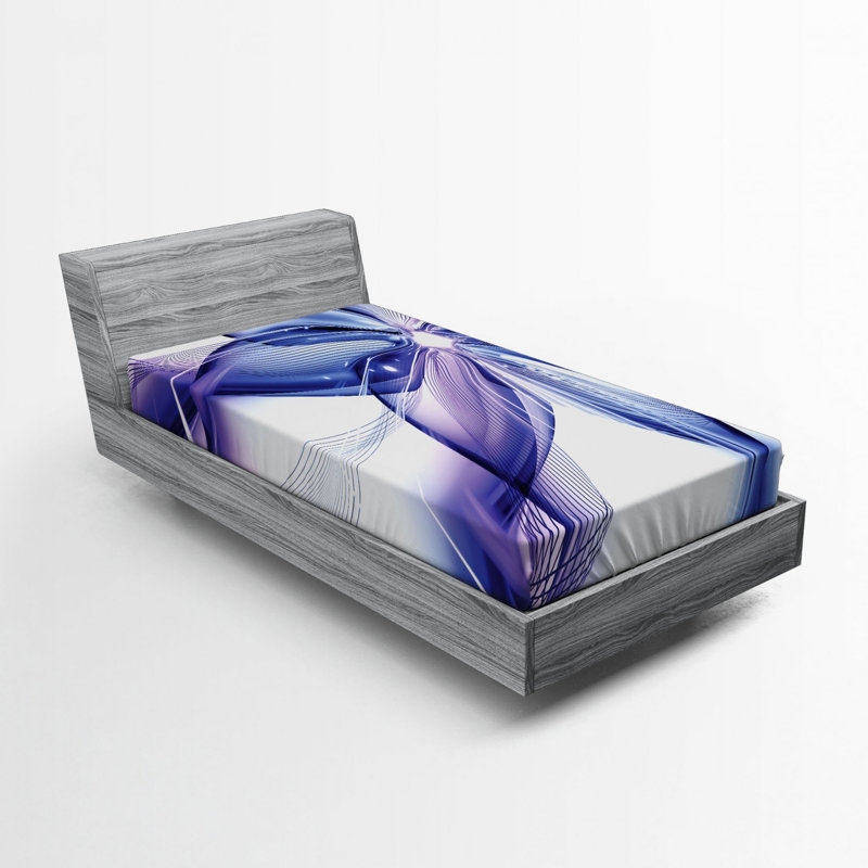 Microfiber Abstract Fitted Sheet, Twin Fitted Sheet