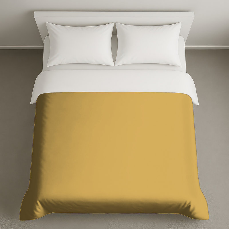 Housses de couette à fond jaune uni, Grand lit