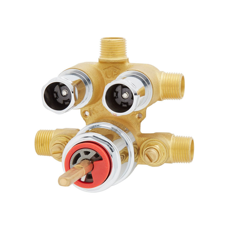 Signature Hardware Hibiscus Pressure Balance Shower Trim, Brushed Nickel