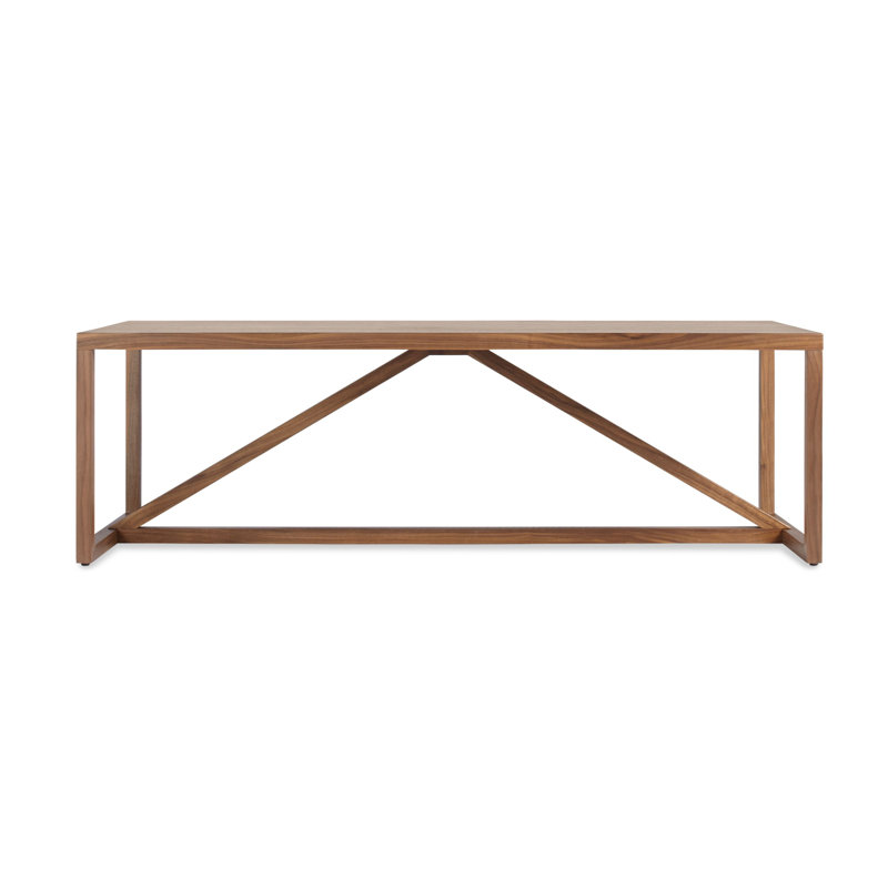 Strut Coffee Table, Walnut, 14" H x 54" L x 20" W