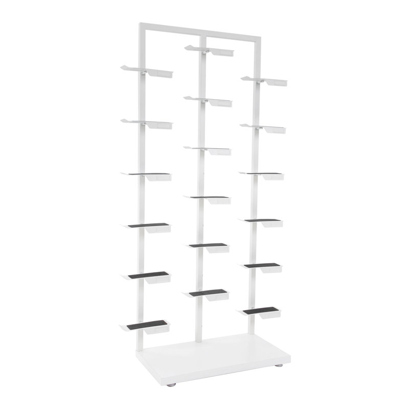 9 Pair Free Standing Shoe Rack Display Shelf, White