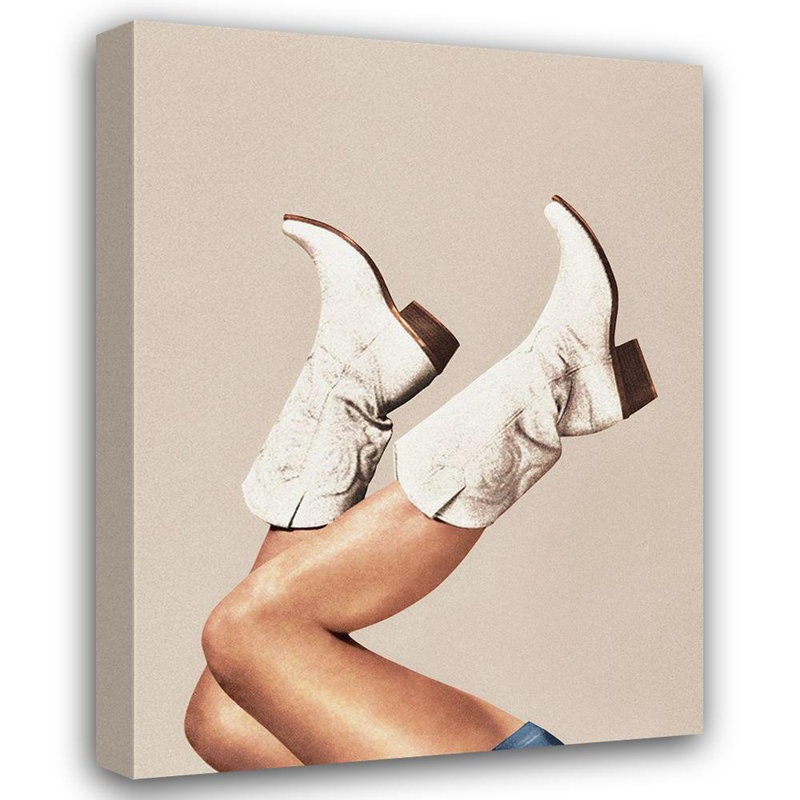 Art sur toile tendue Lark Manor ™ Vertigo Gallery: ces bottes, neutre / beige, H 18 po x l 15 po