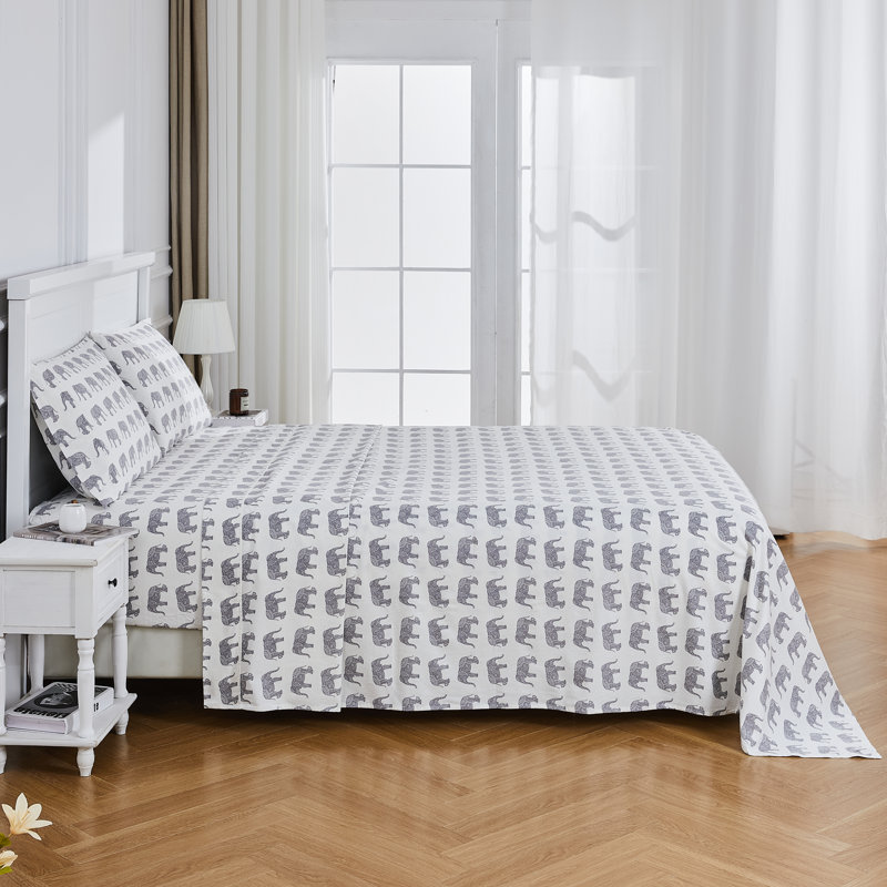 Ensemble de draps en flanelle éléphant, Simple